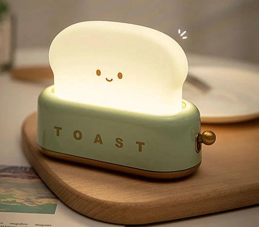 Veilleuse toaster vert allumée